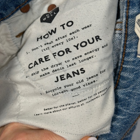 Madewell vintage denim jeans high rise straight rigid cropped raw hem size 26 - Picture 14 of 14